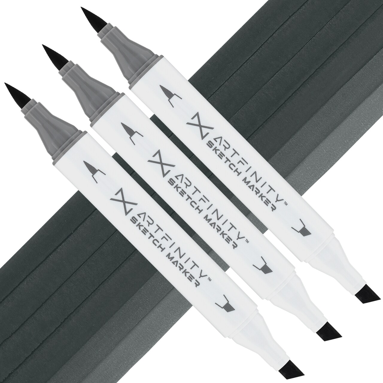 Artfinity Sketch Markers - Set of 3 - Concrete BG9-6, Vibrant, Professional, Dye-Based Alcohol Markers for Artists, Drawing, Travel, & More